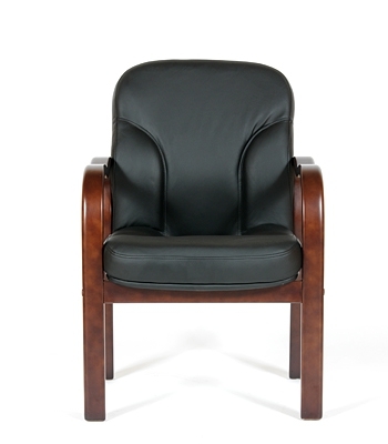 Кресло для посетителей  Chairman 658 кожа черная